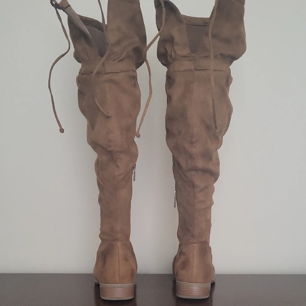 Lane Bryant Tall Slouch Over-the-Knee Boots in Brown